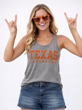 🧡🤘🏽🤘🏽💜Texas Longhorns “We Are Texas” Tank Top | Gray/Orange | Women’s XS